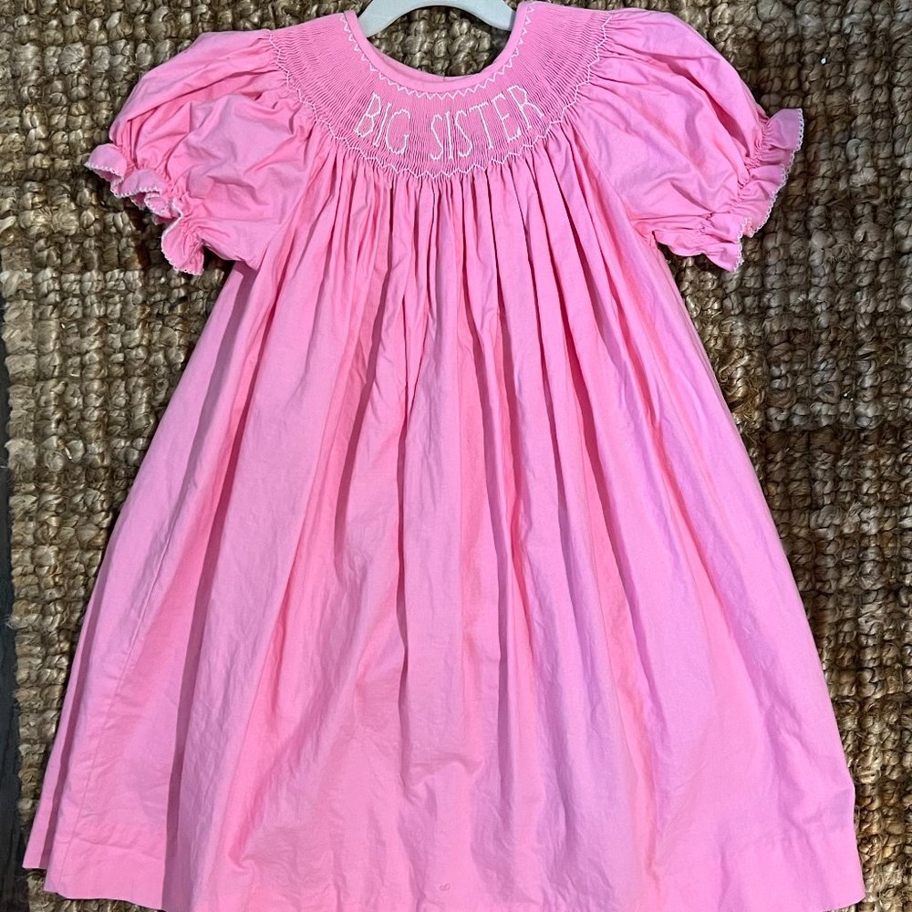 Girls 3T Southern Sunshine Smocked "Big Sister" dress